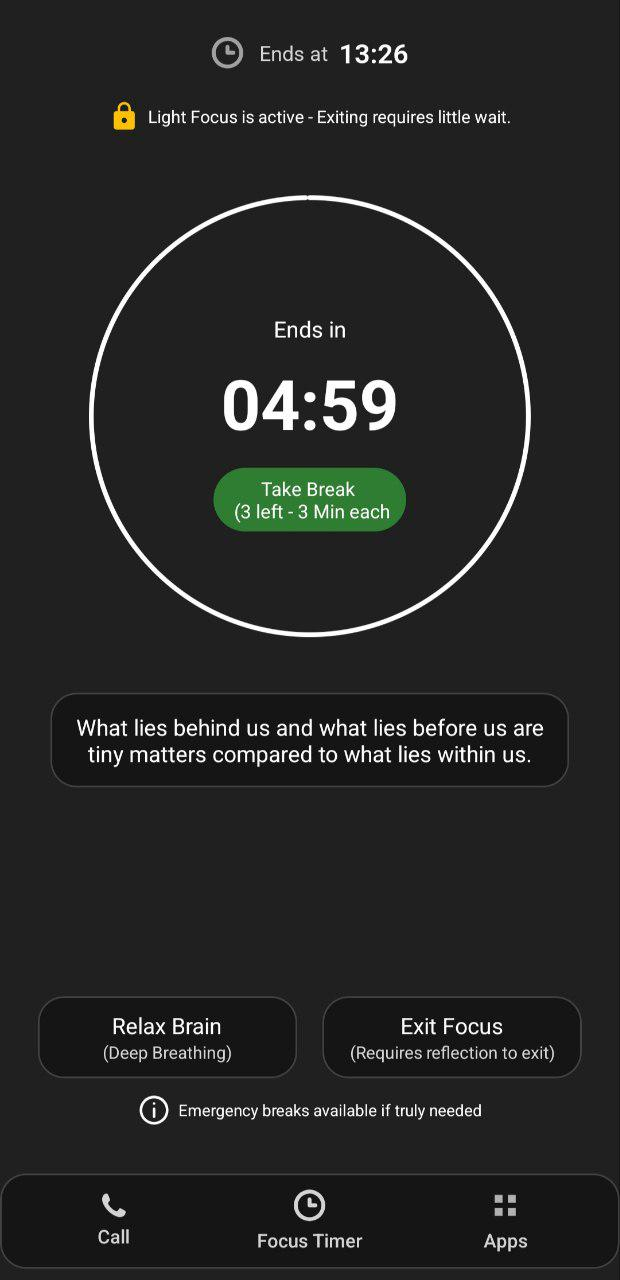 NoPhone app blocker screen